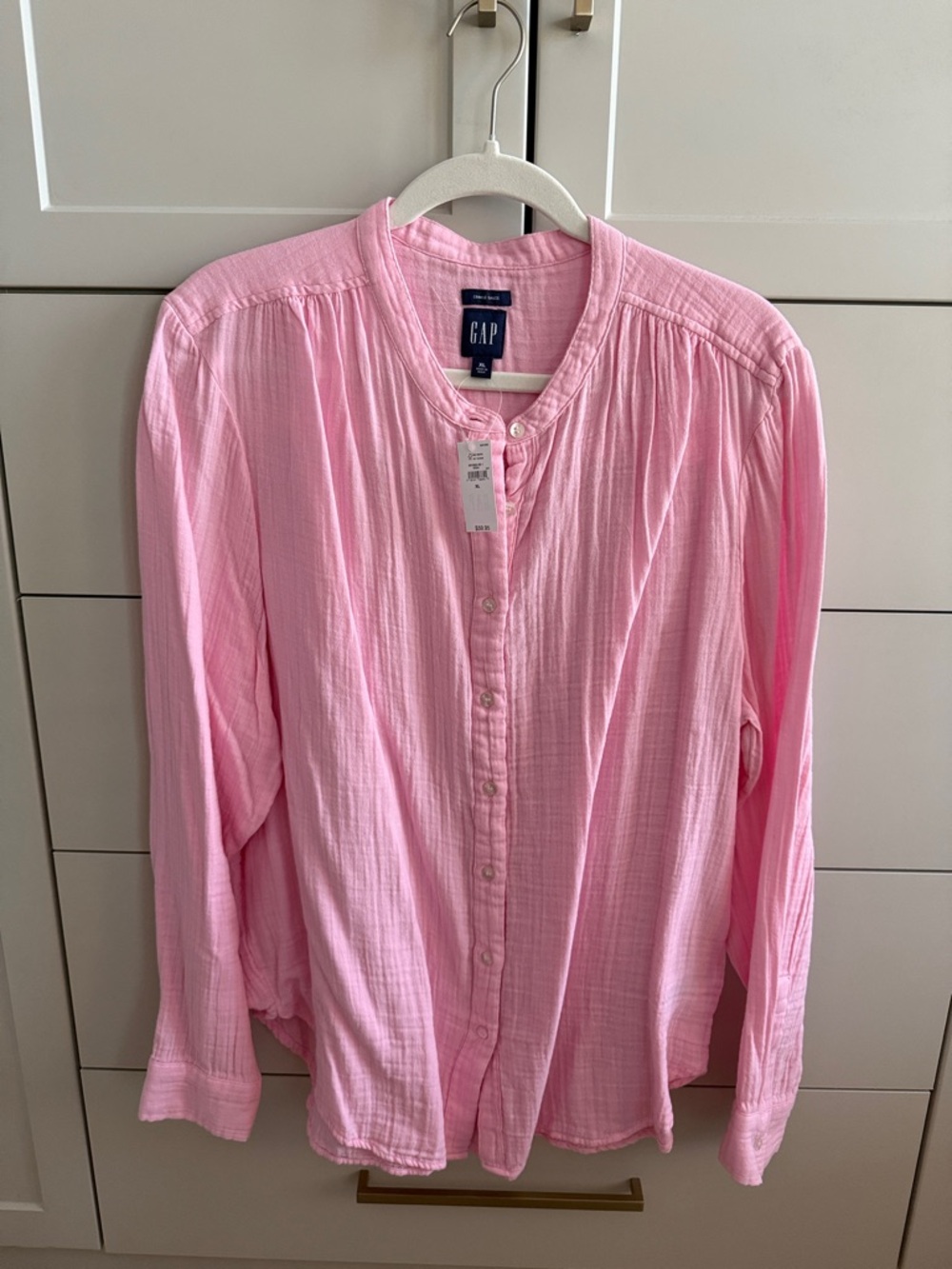 GAP Light Pink Textured Button-Front Shirt